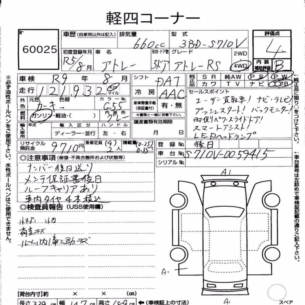 Notka aukcyjna: DAIHATSU ATRAI 5D 4WD RS