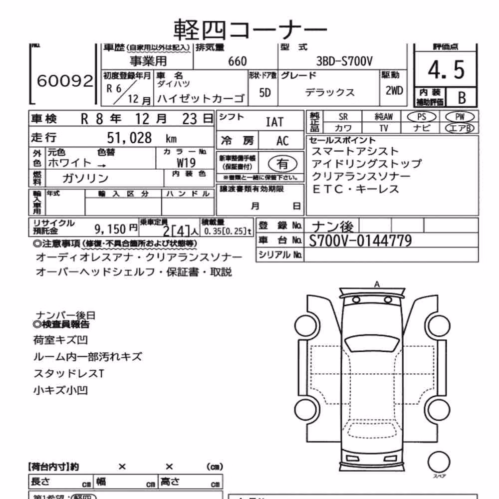 Notka aukcyjna: DAIHATSU HIJET CARGO 5D DELUXE