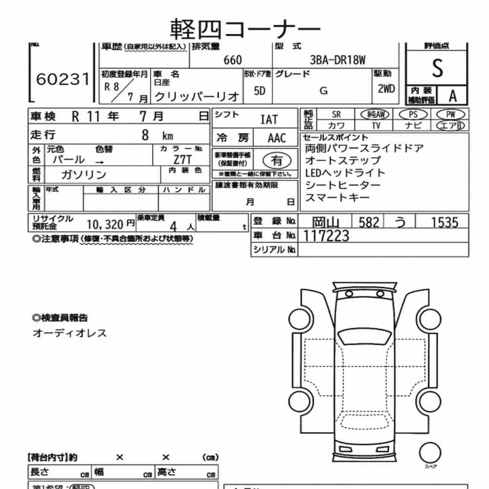 Notka aukcyjna: NISSAN CLIPPER RIO G