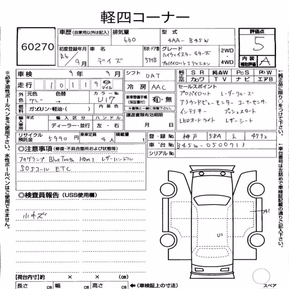 Notka aukcyjna: NISSAN DAYZ HIGHWAY STAR G TURBO PROPILOT EDITION