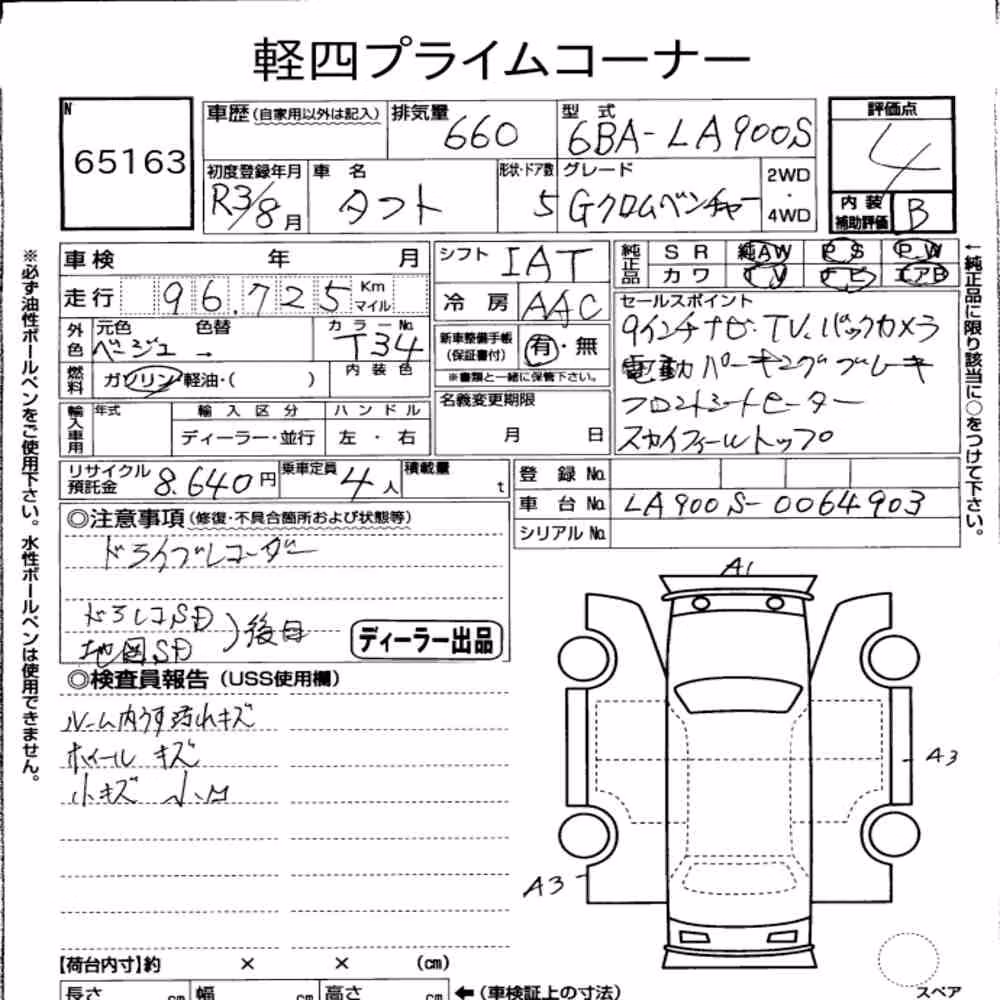 Notka aukcyjna: DAIHATSU TAFT G CHROME VENTURE