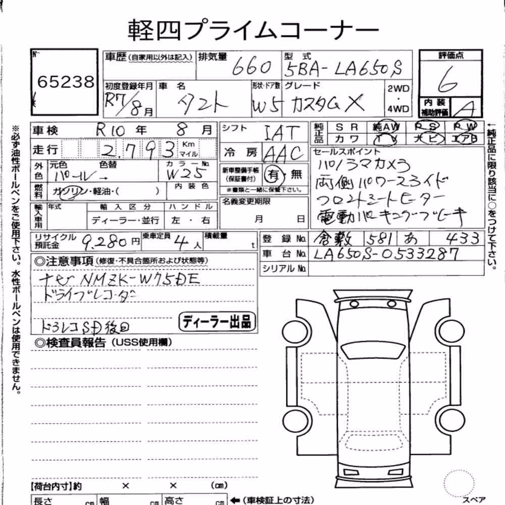 Notka aukcyjna: DAIHATSU TANTO CUSTOM X