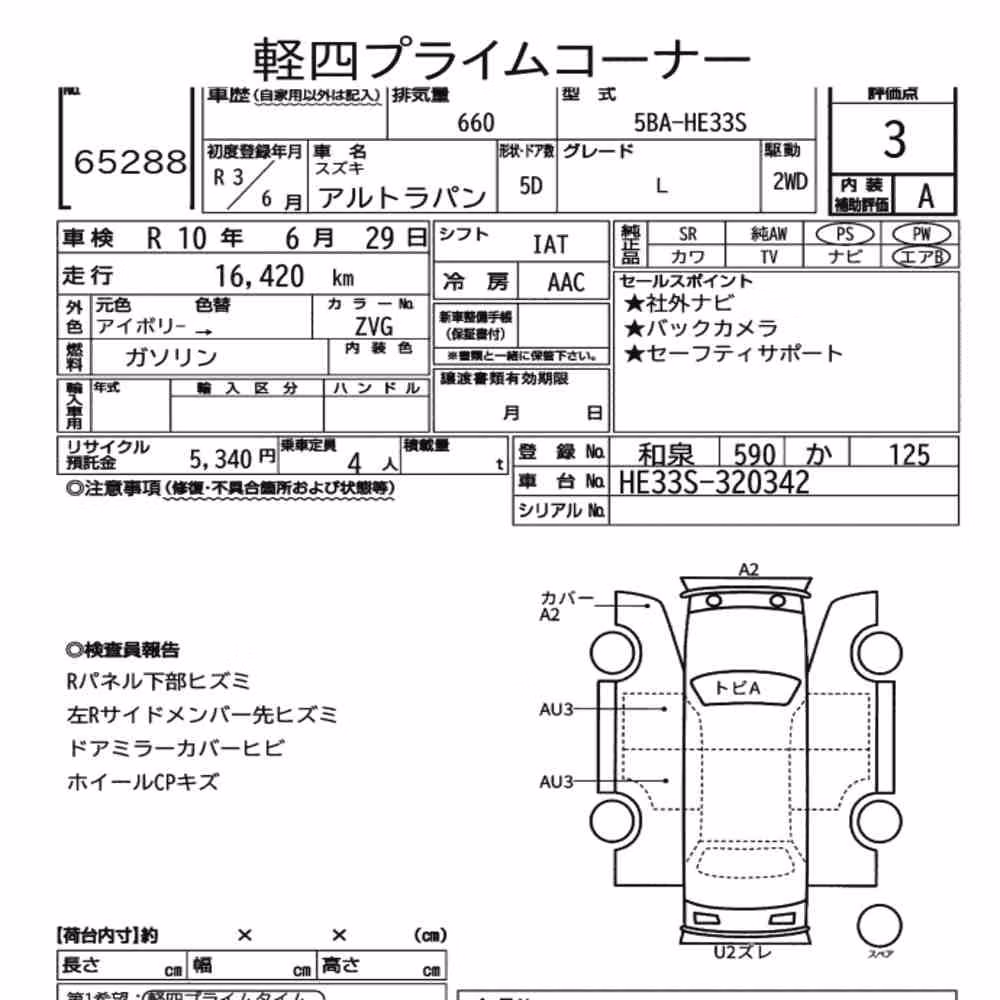 Notka aukcyjna: SUZUKI ALTO LAPIN L