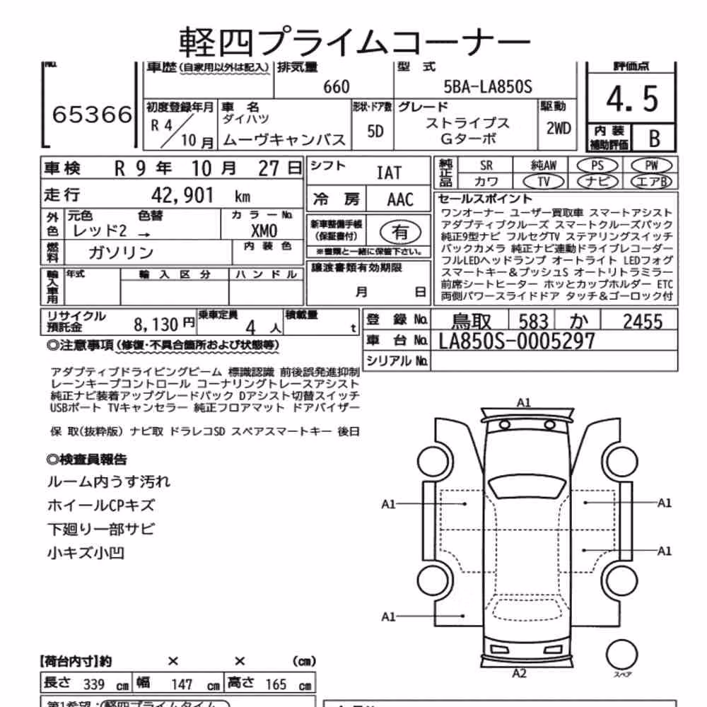 Notka aukcyjna: DAIHATSU MOVE CANBUS STRIPES G TURBO