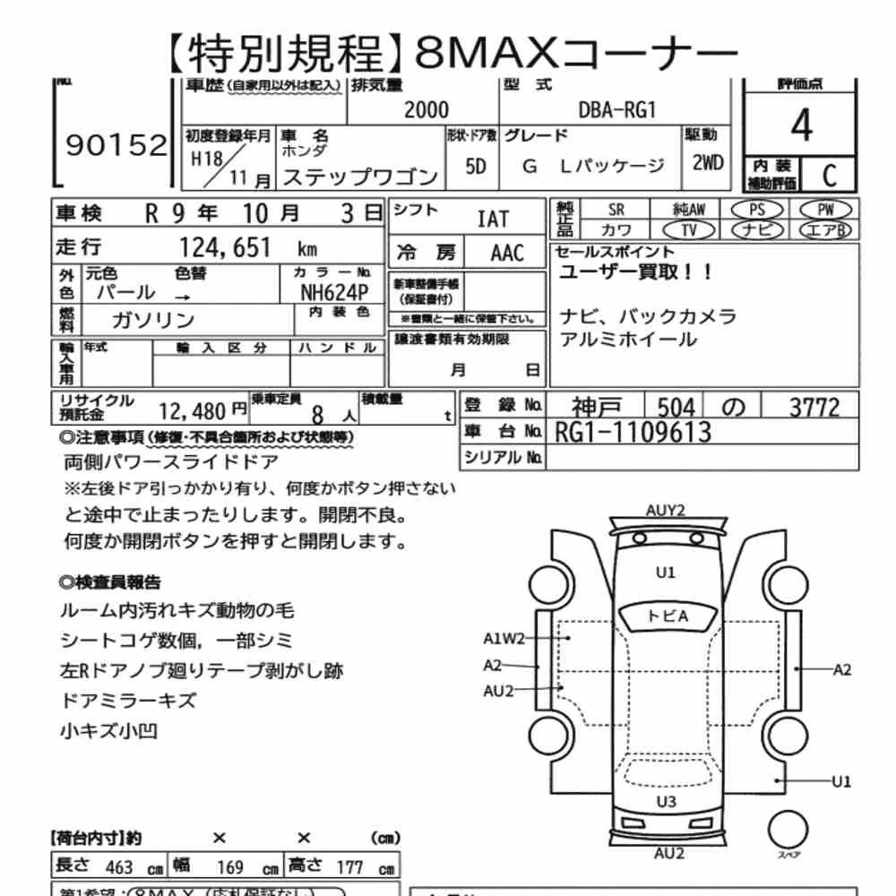 Notka aukcyjna: HONDA STEPWAGON 5D G L PACKAGE