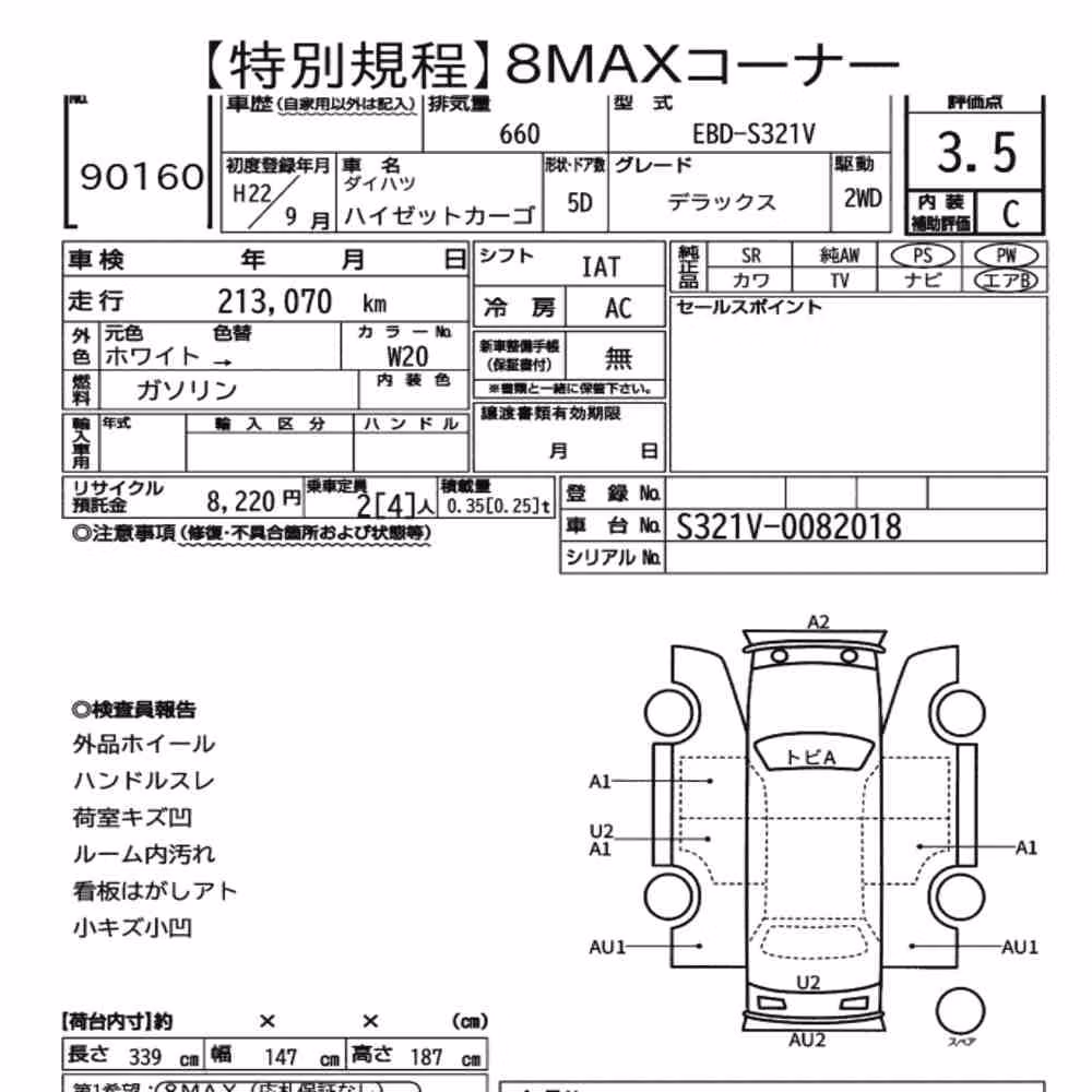 Notka aukcyjna: DAIHATSU HIJET CARGO 5D DELUXE