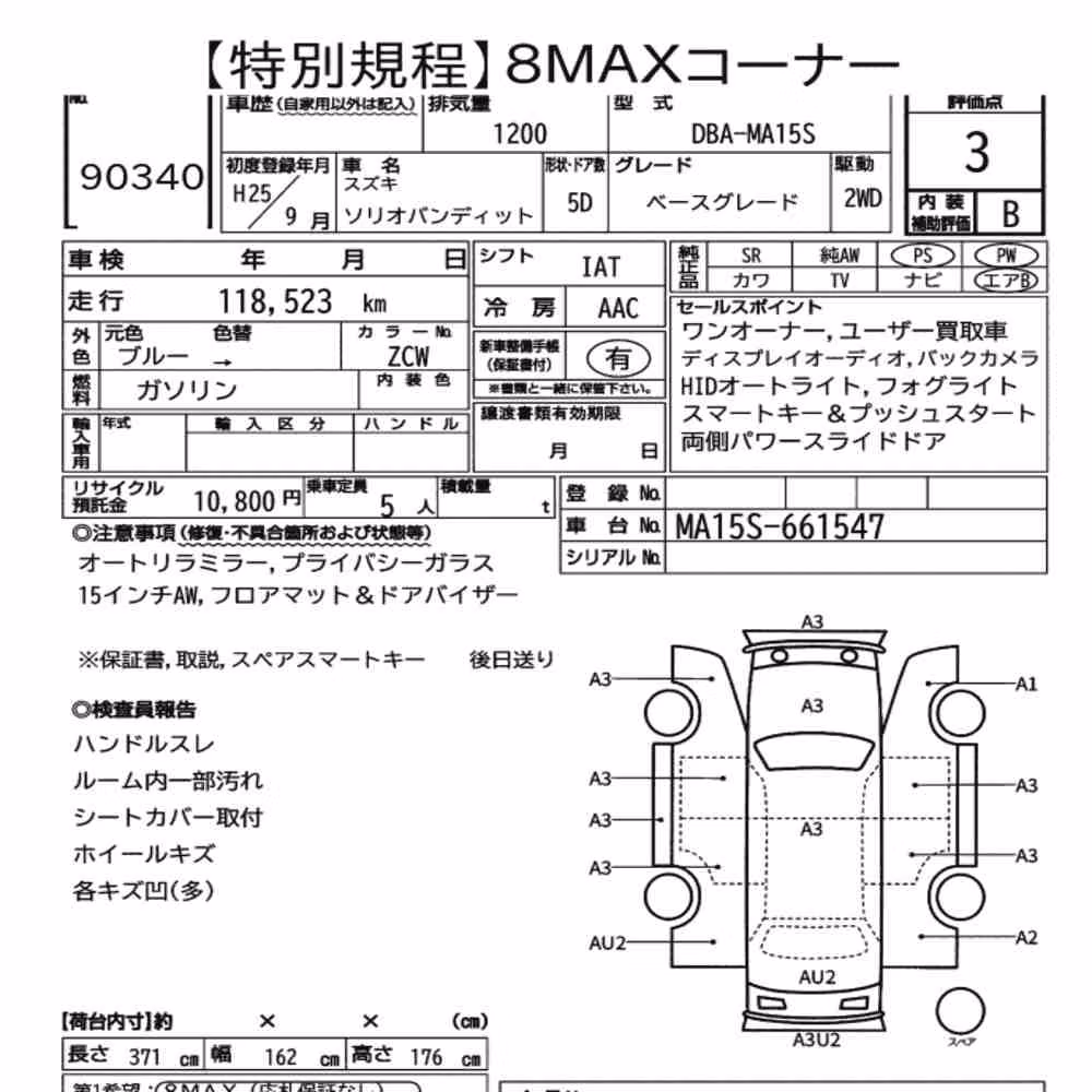 Notka aukcyjna: SUZUKI SOLIO BANDIT BASE GRADE