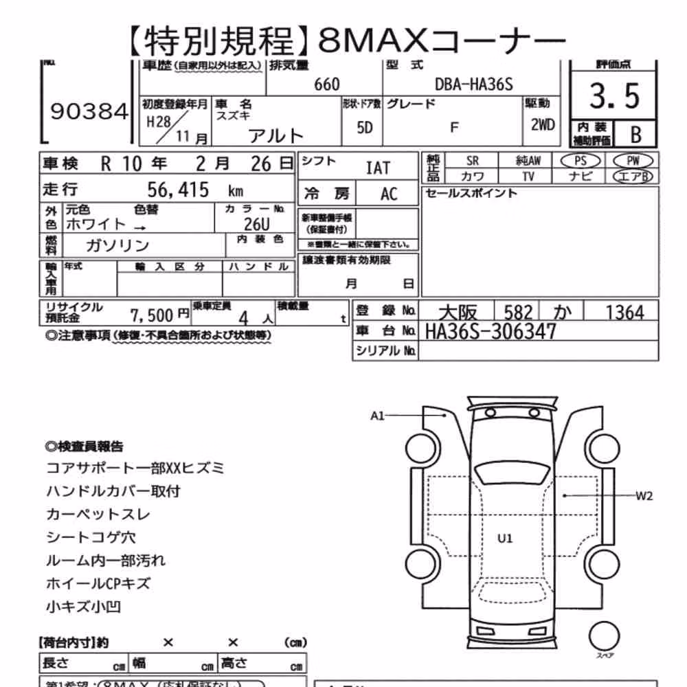 Notka aukcyjna: SUZUKI ALTO 5D F