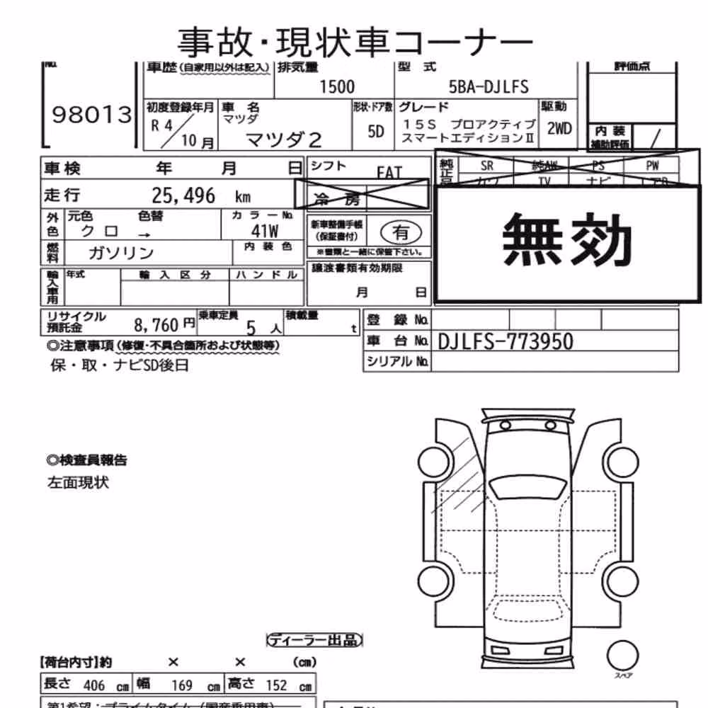 Notka aukcyjna: MAZDA MAZDA2 15S PROACTIVE SMART EDITION Ⅱ