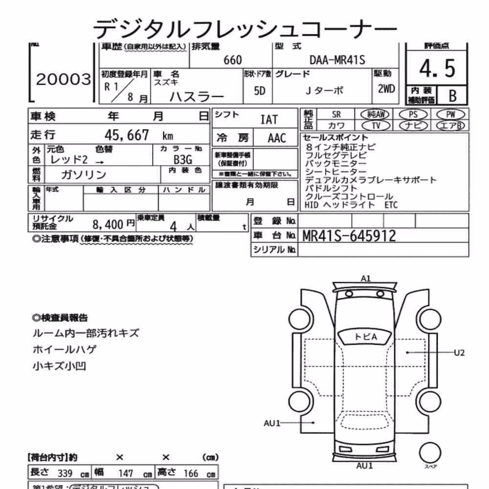 Notka aukcyjna: SUZUKI HUSTLER J TURBO