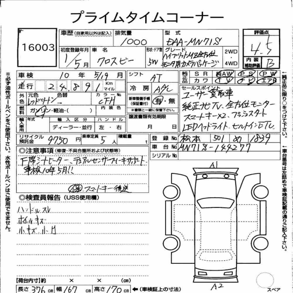 Notka aukcyjna: SUZUKI XBEE OTHERS