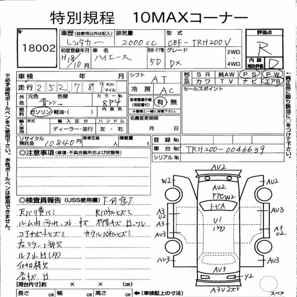 Notka aukcyjna: TOYOTA HIACE VAN 5D DX