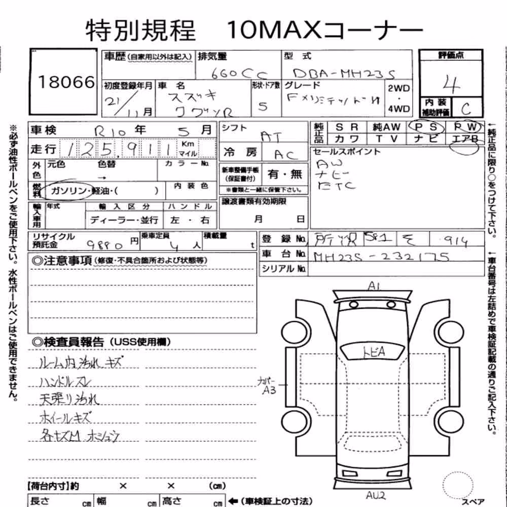 Notka aukcyjna: SUZUKI WAGON R 5D FX LIMITED Ⅱ