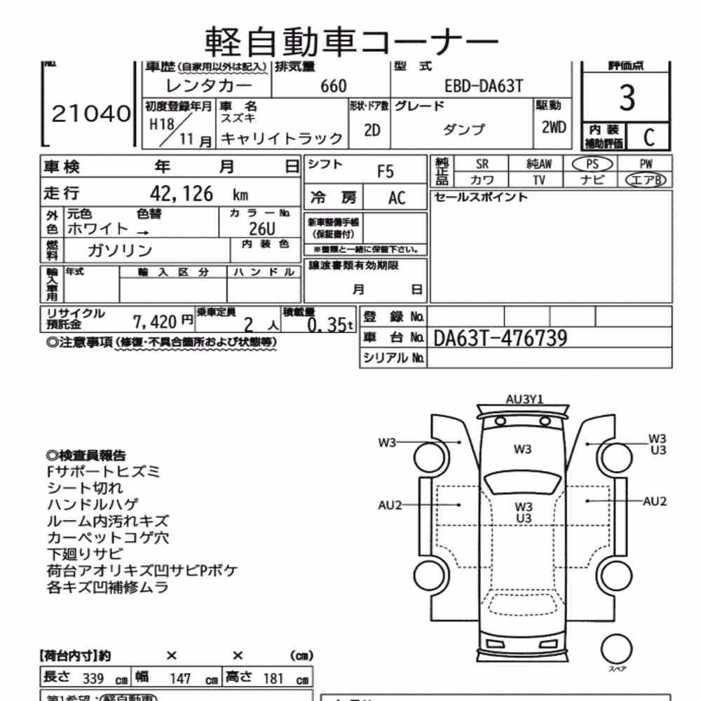 Notka aukcyjna: SUZUKI CARRY TRUCK DUMP