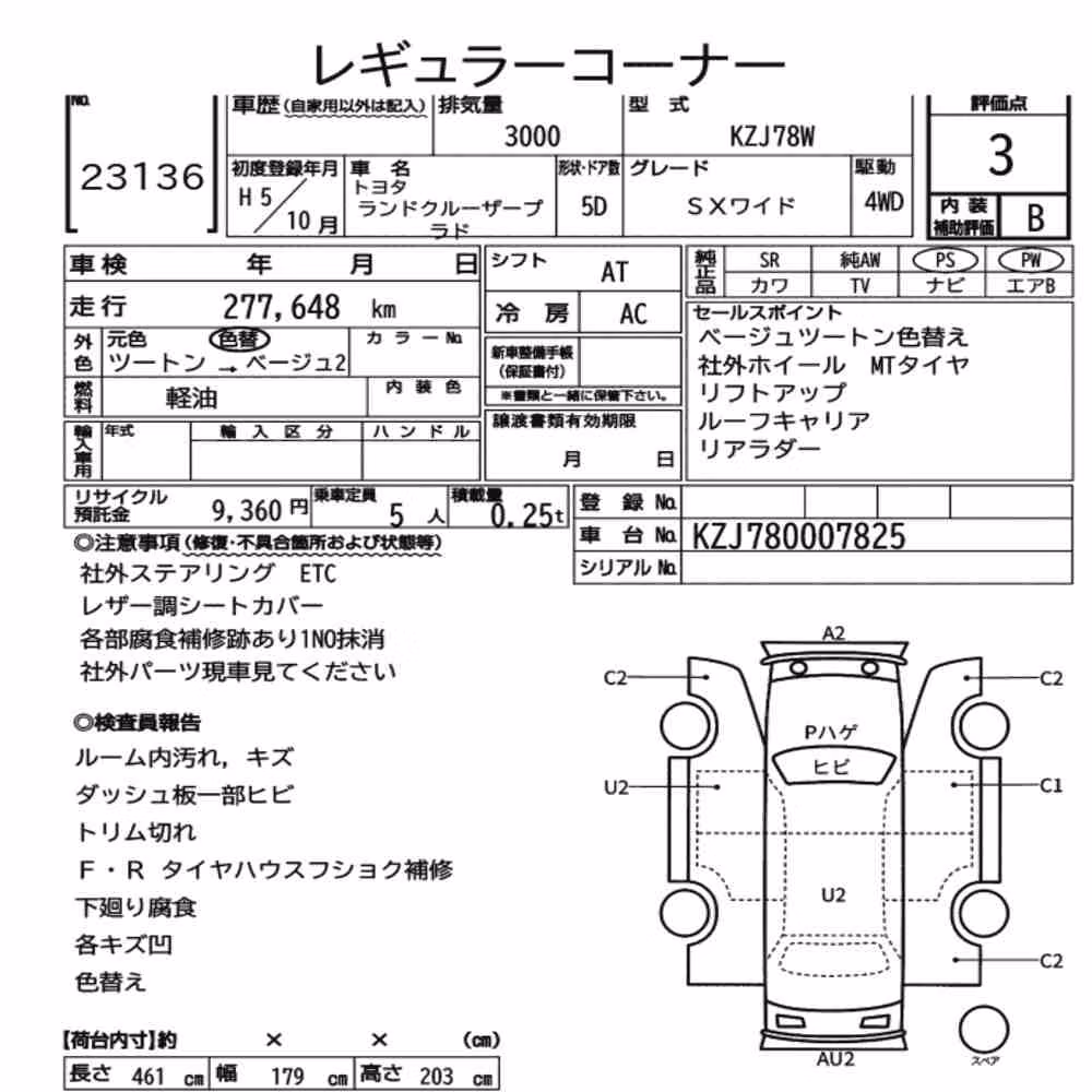 Notka aukcyjna: TOYOTA LAND CRUISER PRADO 5D 4WD SX WIDE