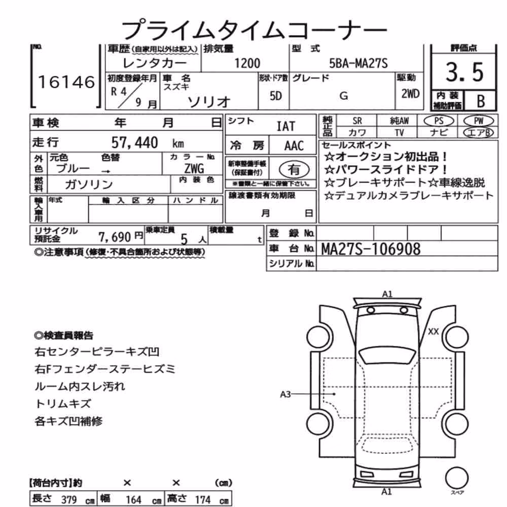 Notka aukcyjna: SUZUKI SOLIO G