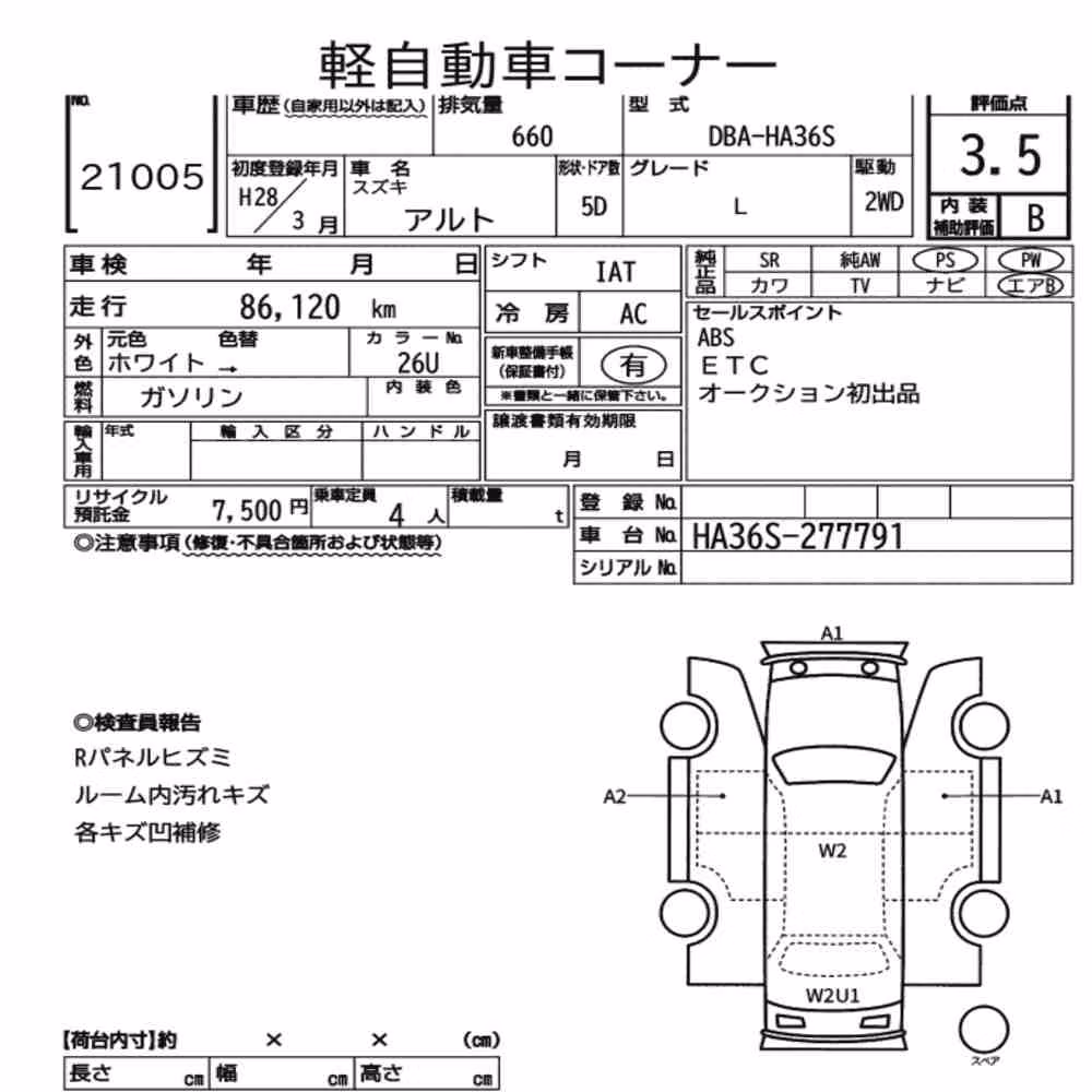 Notka aukcyjna: SUZUKI ALTO 5D L
