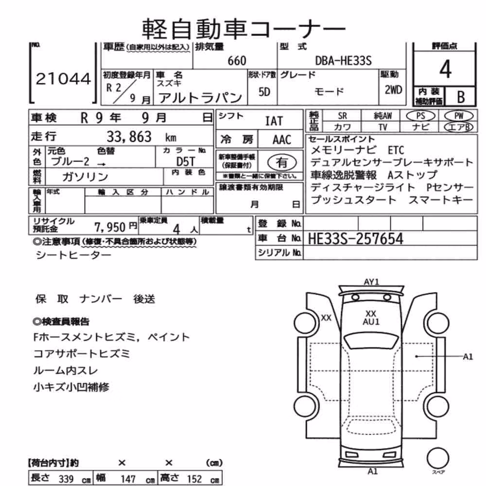 Notka aukcyjna: SUZUKI ALTO LAPIN MODE