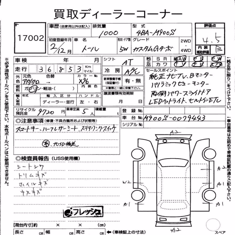Notka aukcyjna: DAIHATSU THOR CUSTOM G TURBO