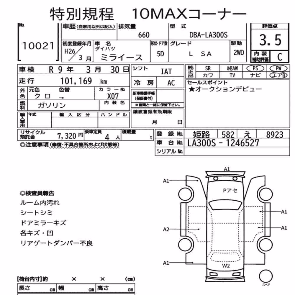 Notka aukcyjna: DAIHATSU MIRA E:S L SA