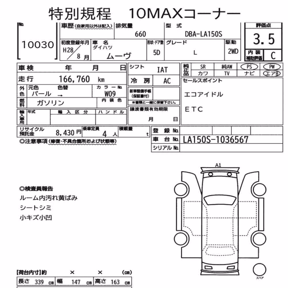 Notka aukcyjna: DAIHATSU MOVE L