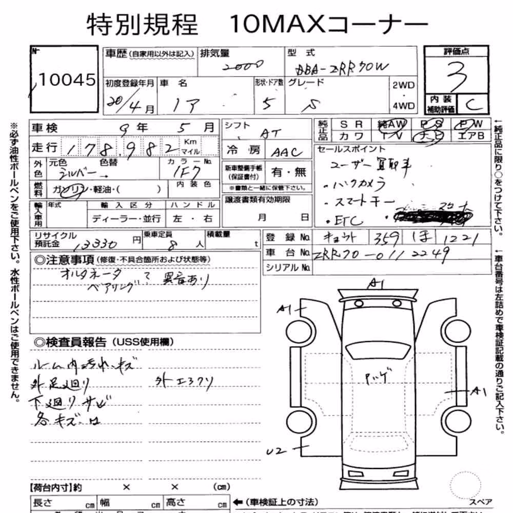 Notka aukcyjna: TOYOTA NOAH S