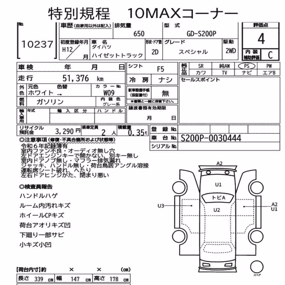 Notka aukcyjna: DAIHATSU HIJET TRUCK SPECIAL