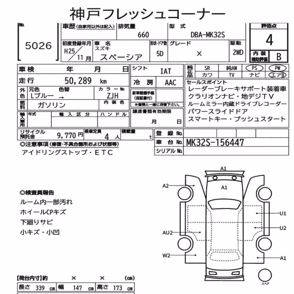 Notka aukcyjna: SUZUKI SPACIA X