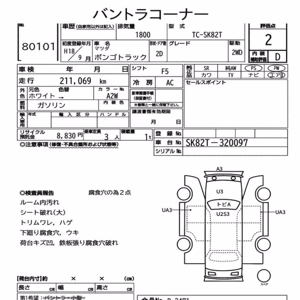 Notka aukcyjna: MAZDA BONGO TRUCK