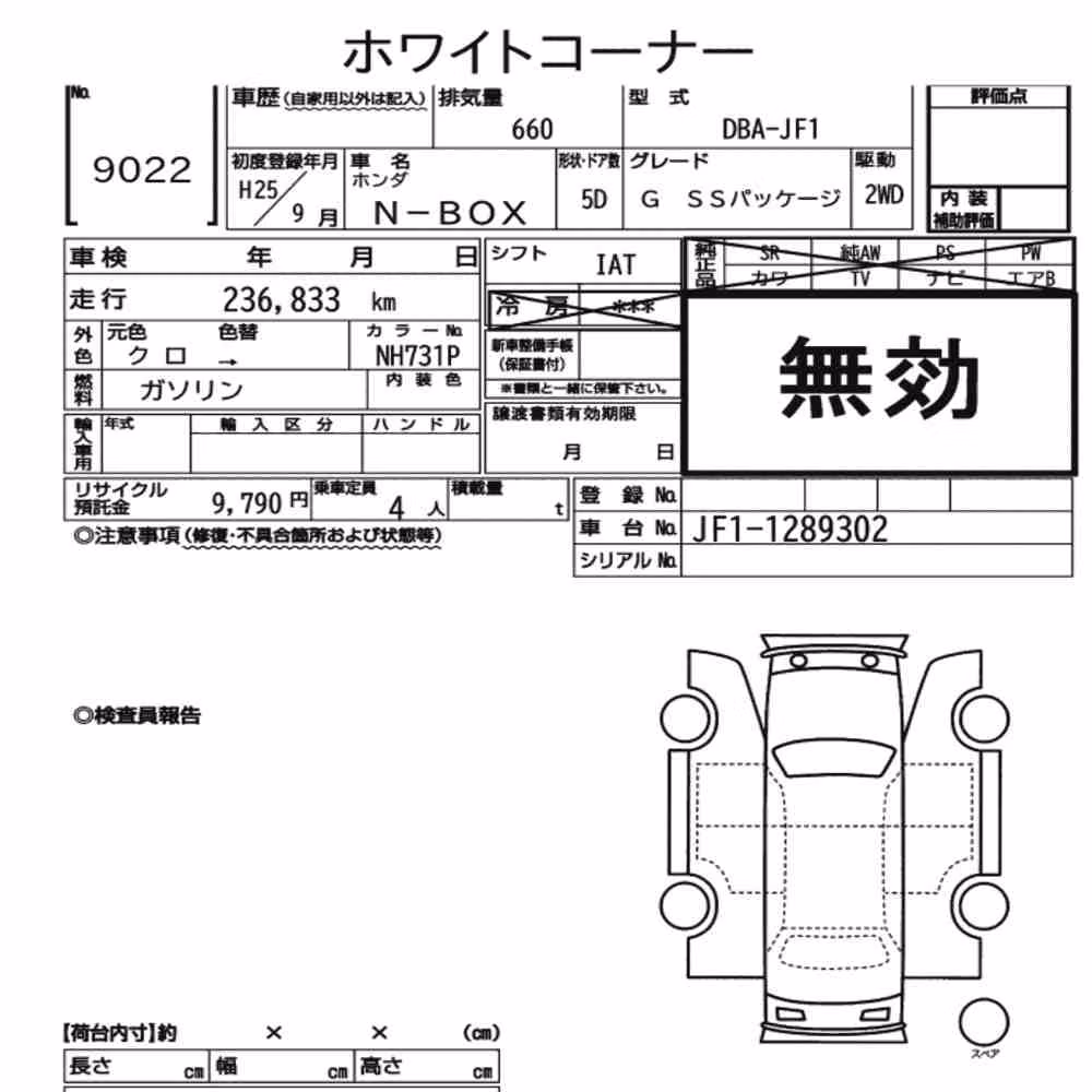 Notka aukcyjna: HONDA N-BOX G SS PACKAGE