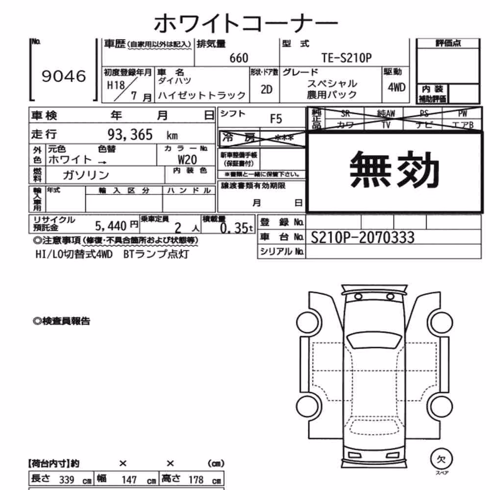 Notka aukcyjna: DAIHATSU HIJET TRUCK 4WD SPECIAL NOUYOU PACK