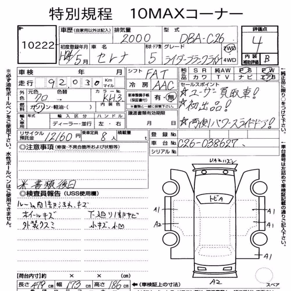 Notka aukcyjna: NISSAN SERENA 5D RIDER BLACK LINE
