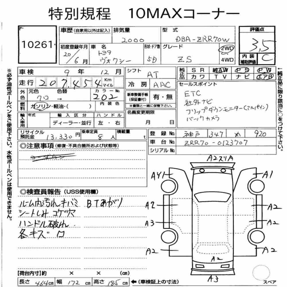 Notka aukcyjna: TOYOTA VOXY ZS