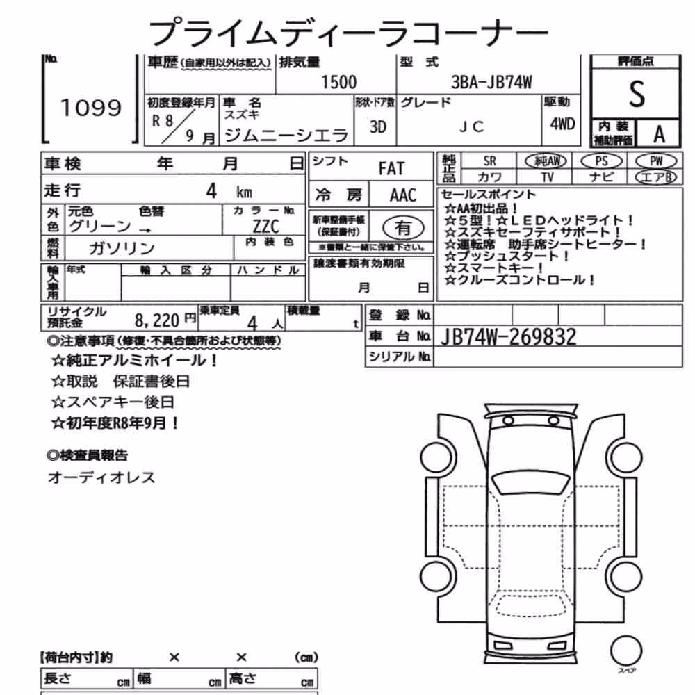 Notka aukcyjna: SUZUKI JIMNY SIERRA 4WD JC