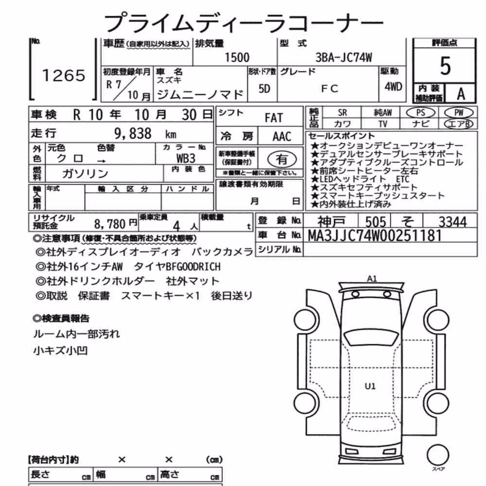 Notka aukcyjna: SUZUKI JIMMY MOMADE 4WD FC