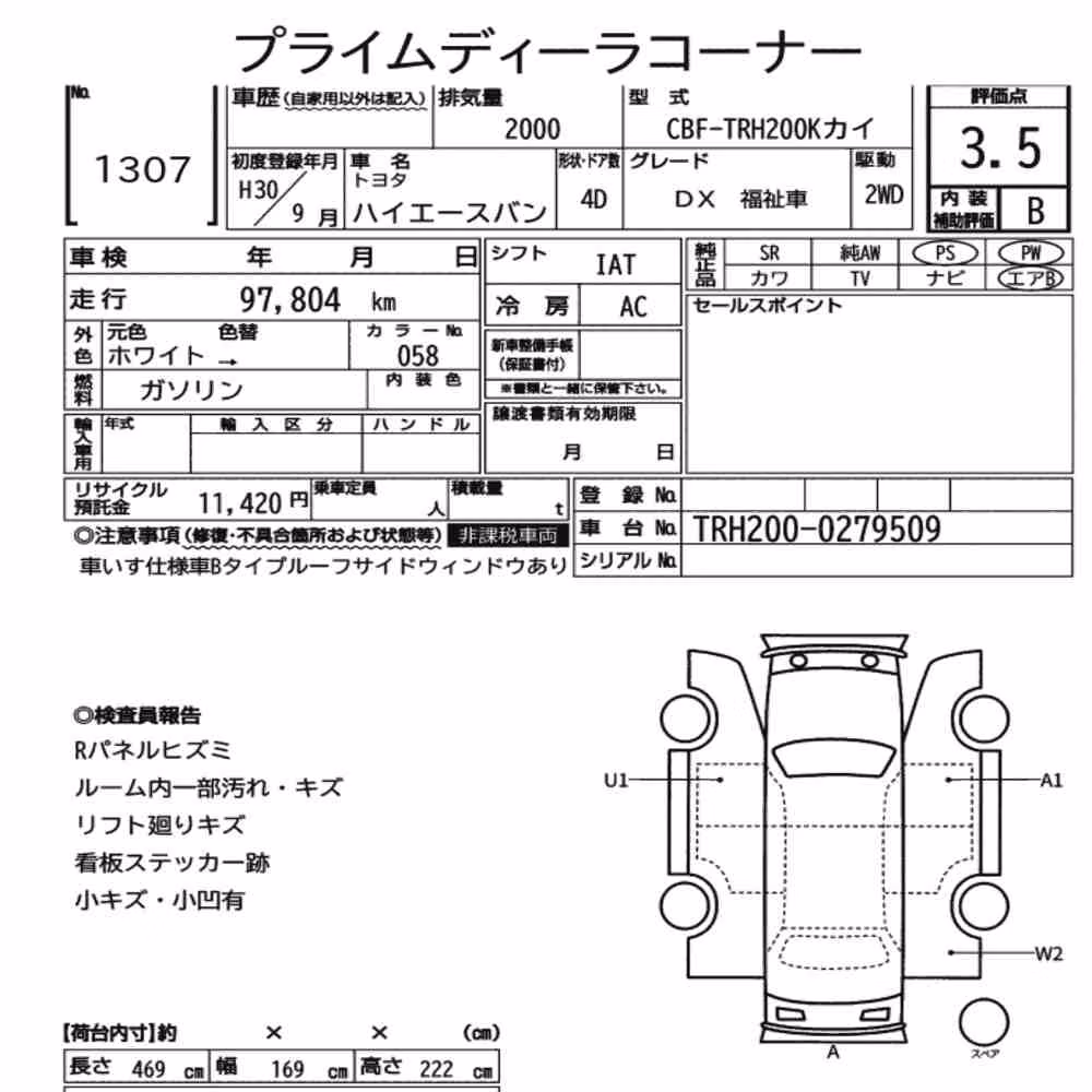 Notka aukcyjna: TOYOTA HIACE VAN 4D OTHERS