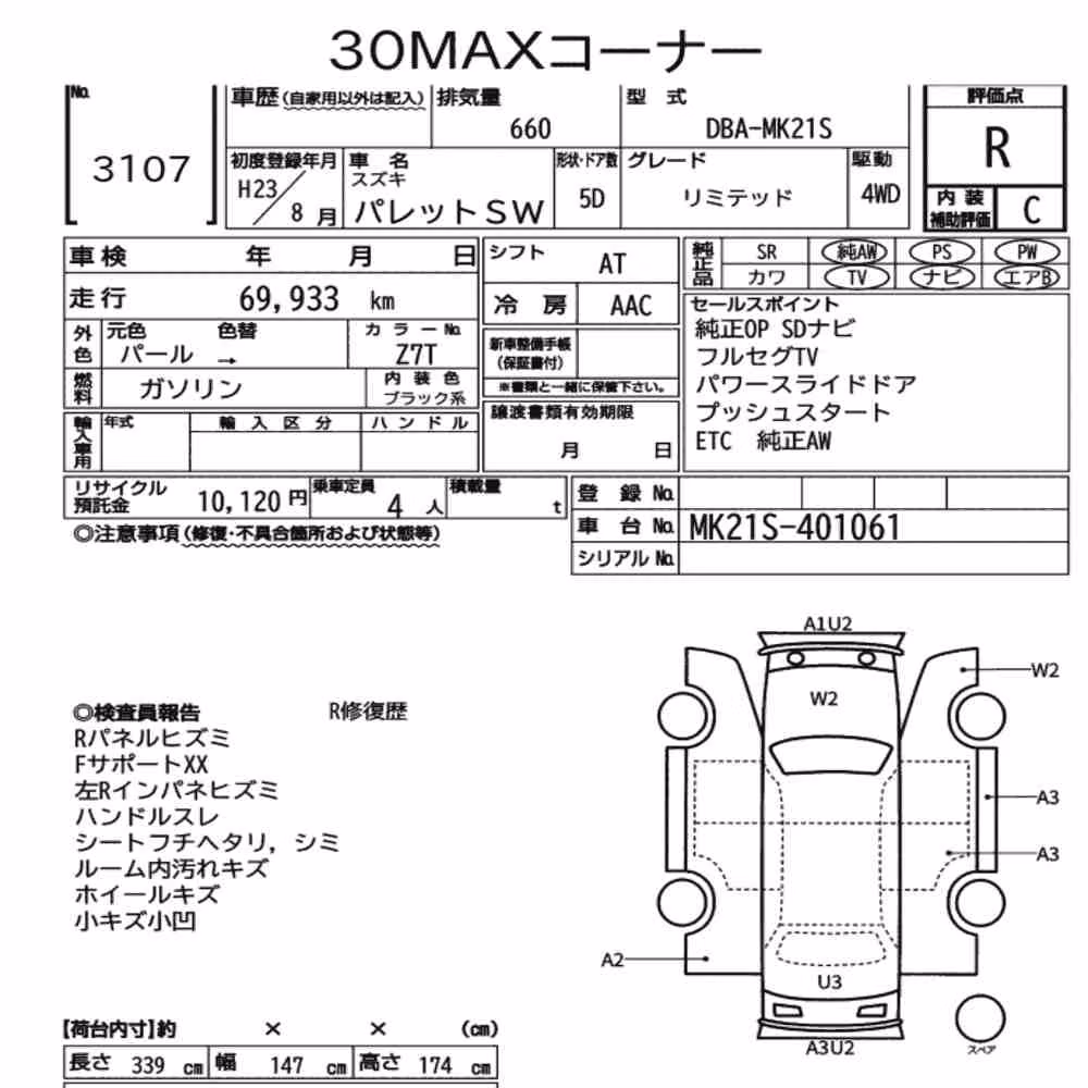 Notka aukcyjna: SUZUKI PALETTE SW 4WD LIMITED