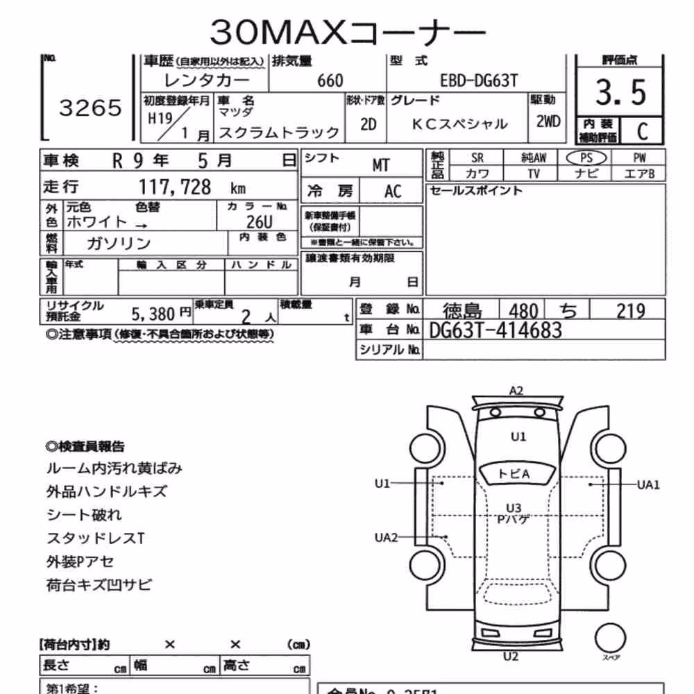 Notka aukcyjna: MAZDA SCRUM TRUCK KC SPECIAL