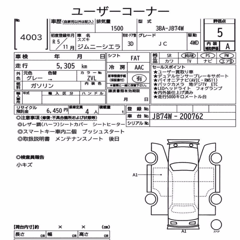 Notka aukcyjna: SUZUKI JIMNY SIERRA 4WD JC