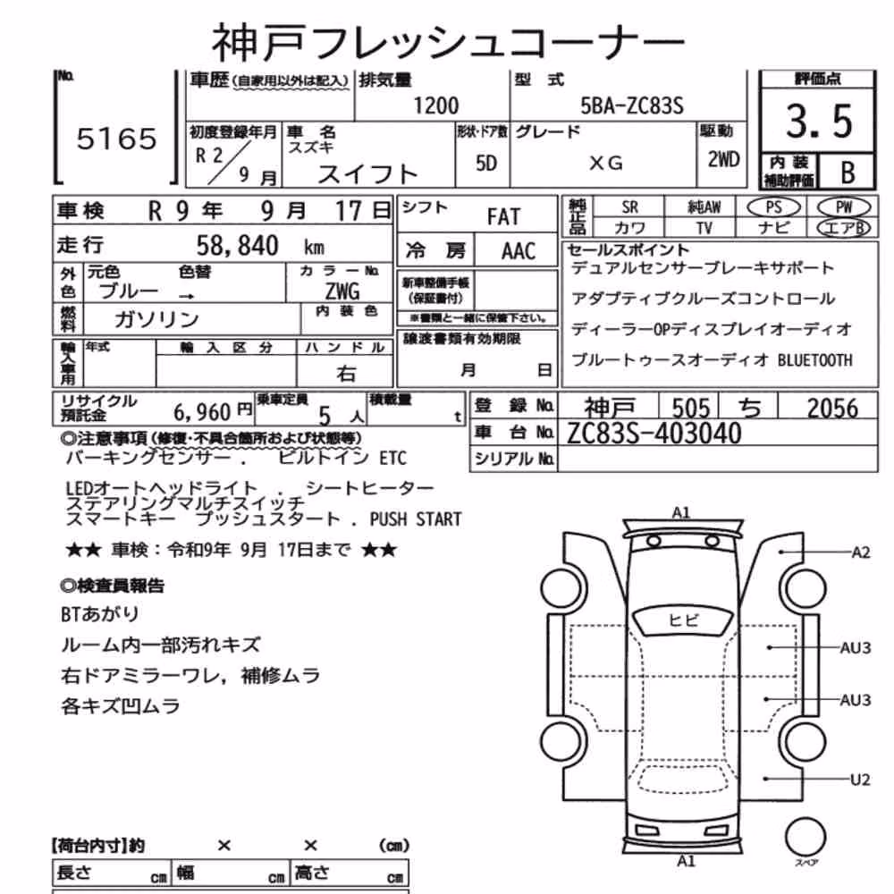 Notka aukcyjna: SUZUKI SWIFT 5D XG