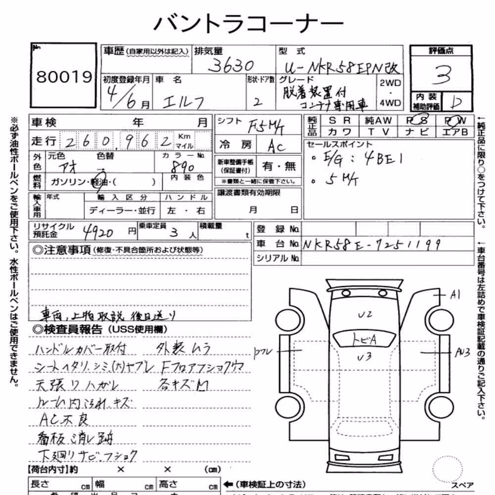 Notka aukcyjna: ISUZU ELF TRUCK 2D OTHERS
