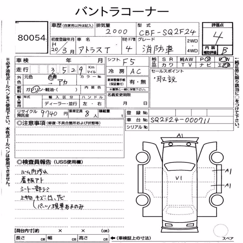 Notka aukcyjna: NISSAN ATLAS TRUCK 4D OTHERS