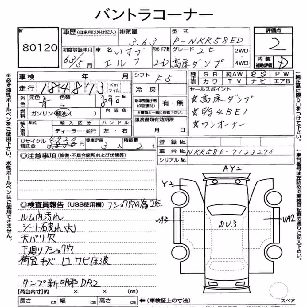 Notka aukcyjna: ISUZU ELF TRUCK 2D DUMP