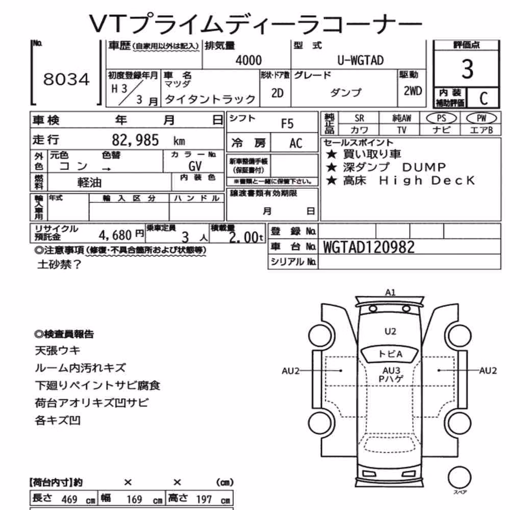 Notka aukcyjna: MAZDA TITAN TRUCK 2D DUMP