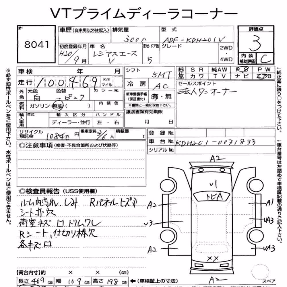 Notka aukcyjna: TOYOTA REGIUS ACE VAN 5D