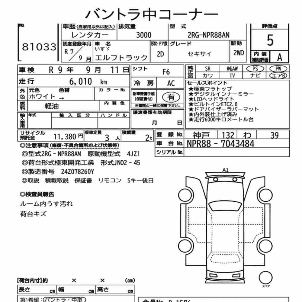 Notka aukcyjna: ISUZU ELF TRUCK 2D LOADING VEHICLE