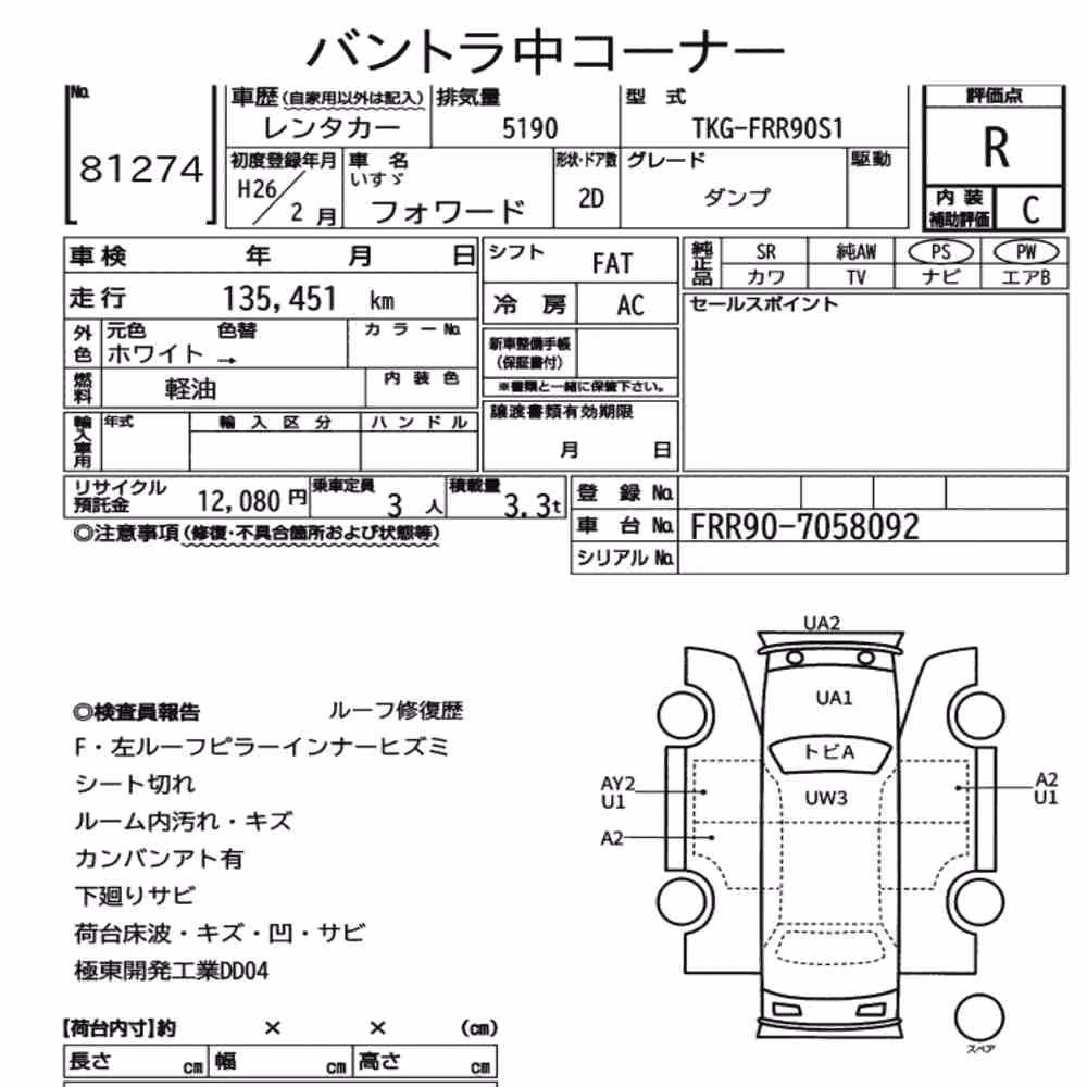 Notka aukcyjna: ISUZU OTHERS OTHERS