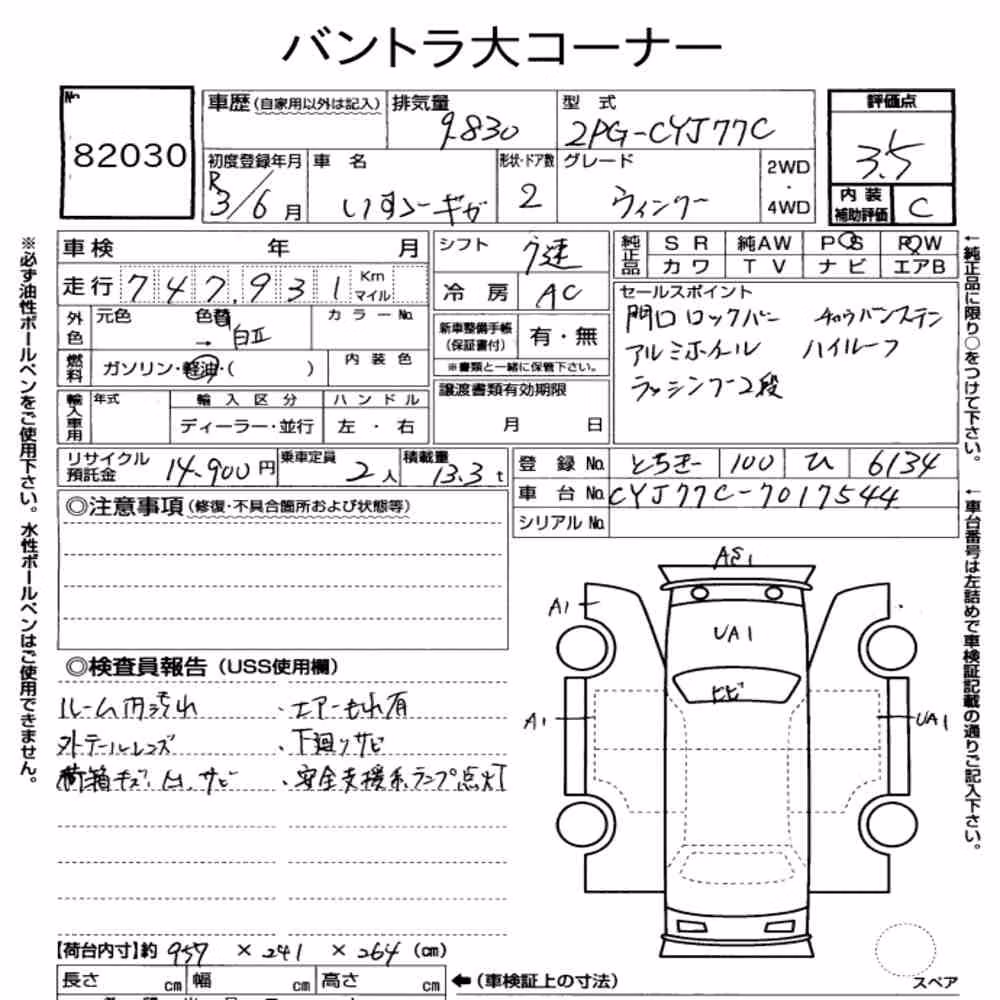Notka aukcyjna: ISUZU GIGA WING BODY