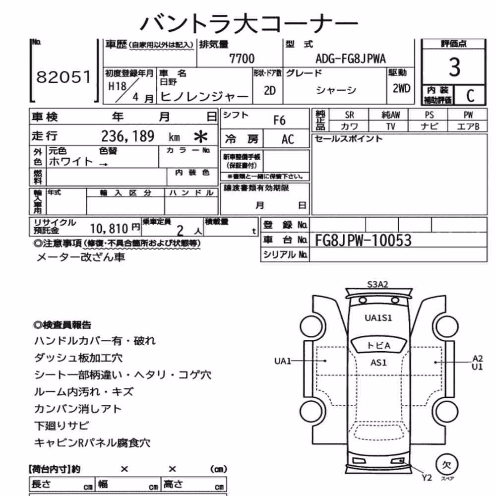 Notka aukcyjna: HINO HINO RANGER 2D OTHERS