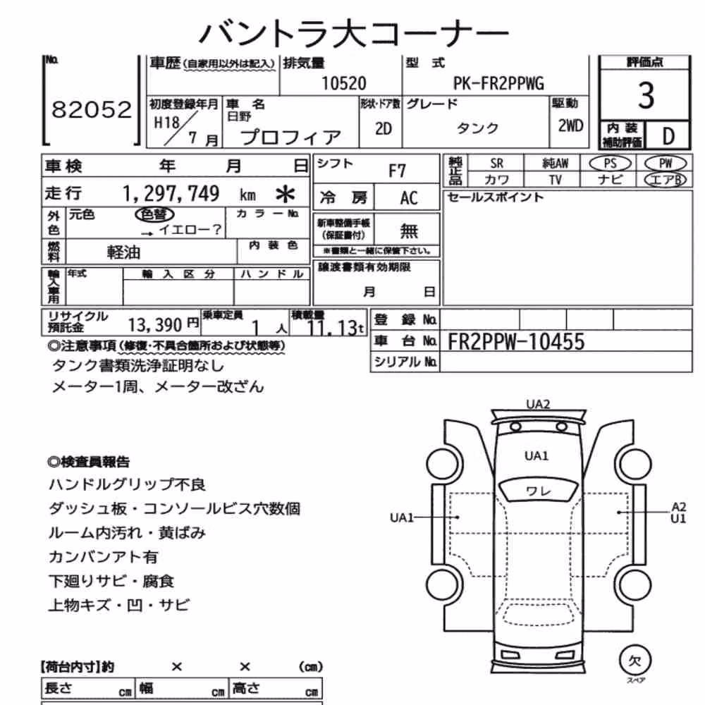 Notka aukcyjna: HINO PROFIA TANK
